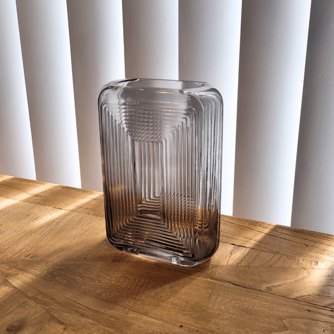 Nina Glass Vase - Grey 20cm image 1